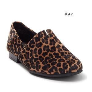 b.o.c. Suree Tan Leopard Print Leather Casual Slip-On Loafers NIB Size 6.5